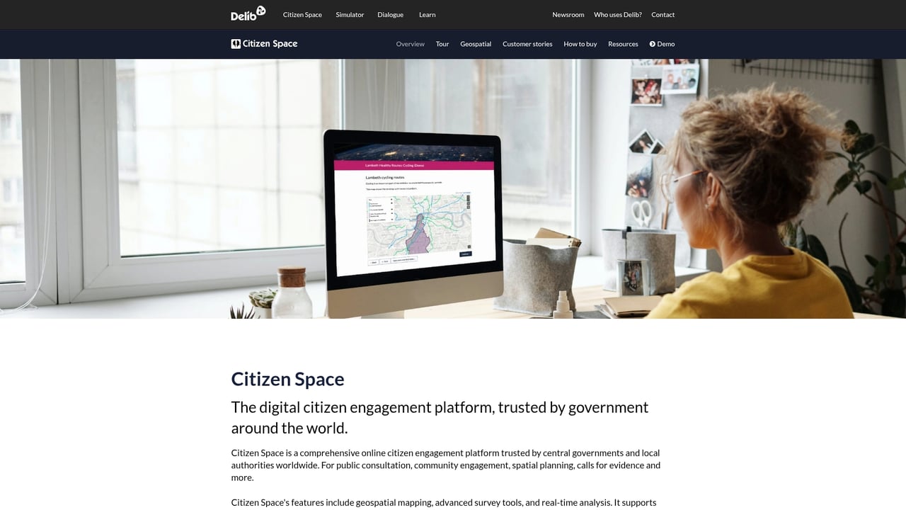 Screenshot of Citizen Space website