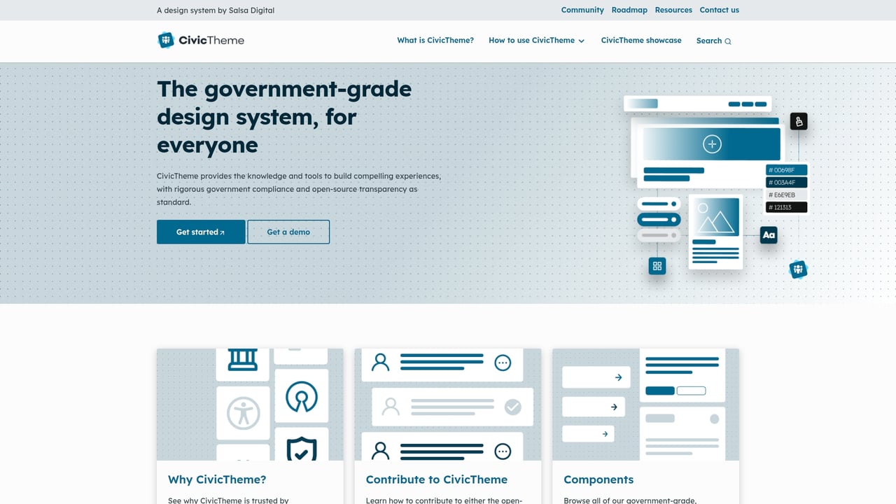Screenshot of CivicTheme website