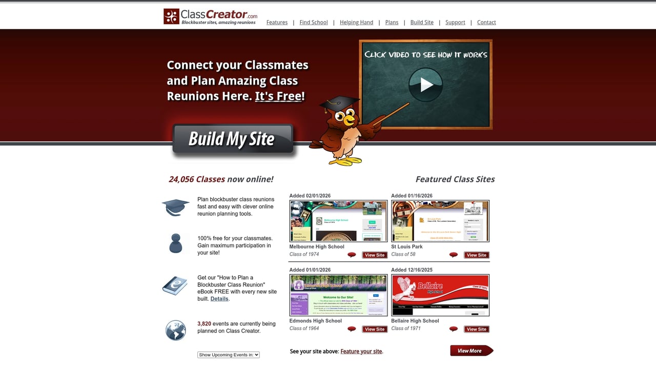 Screenshot of ClassCreator website