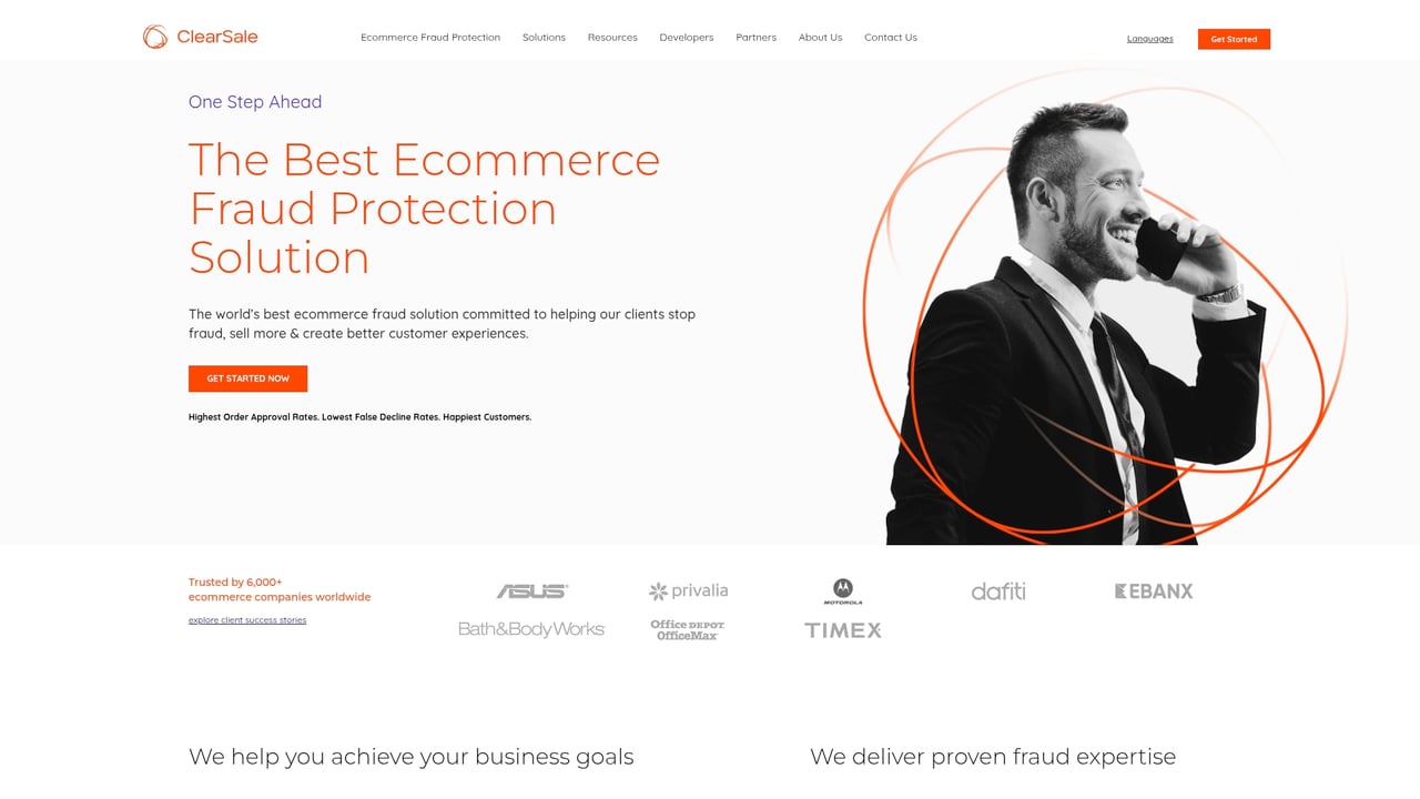 Screenshot of ClearSale website