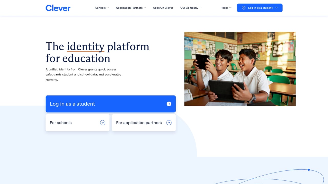 Screenshot of Clever website