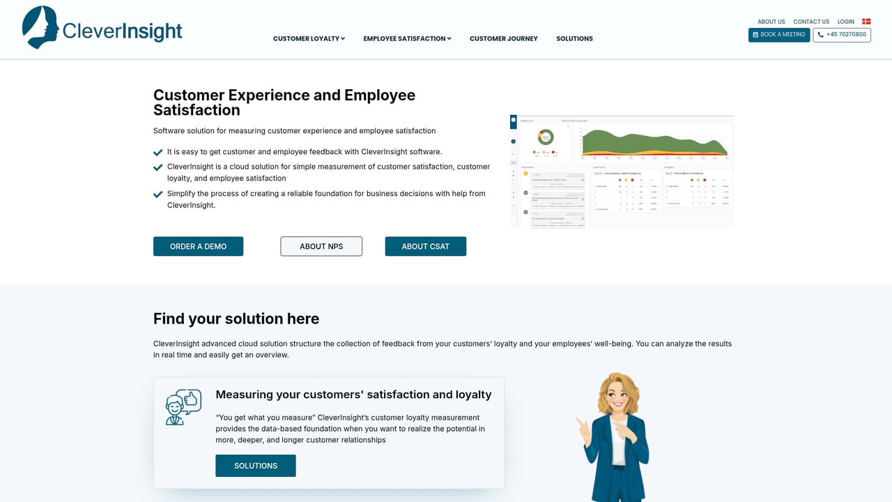 Screenshot of CleverInsight website
