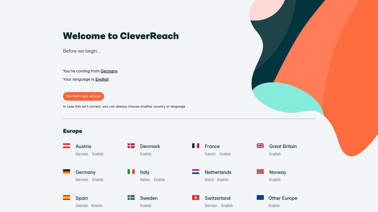 Screenshot of CleverReach website
