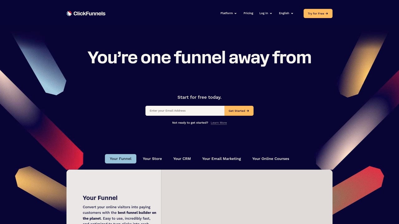 Screenshot of ClickFunnels website