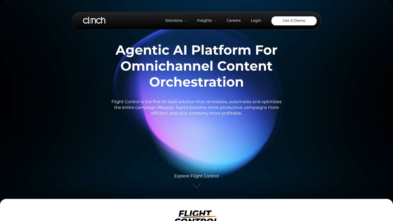 Screenshot of Clinch website