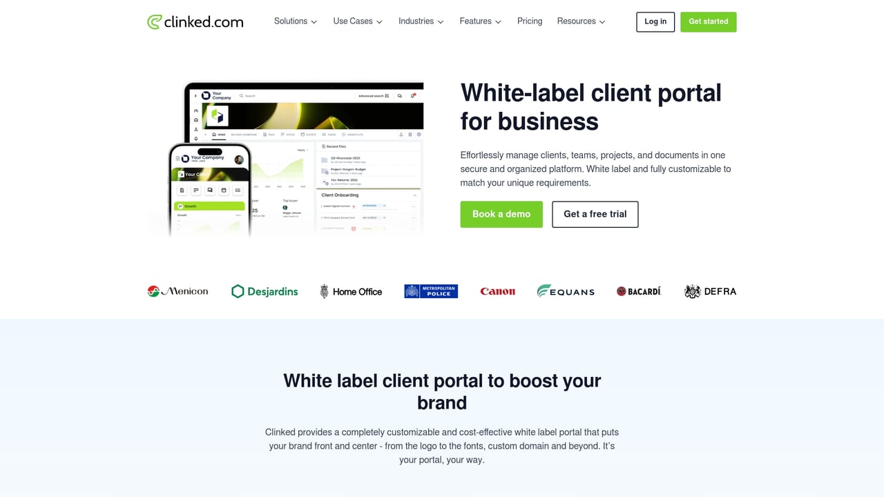 Screenshot of Clinked website