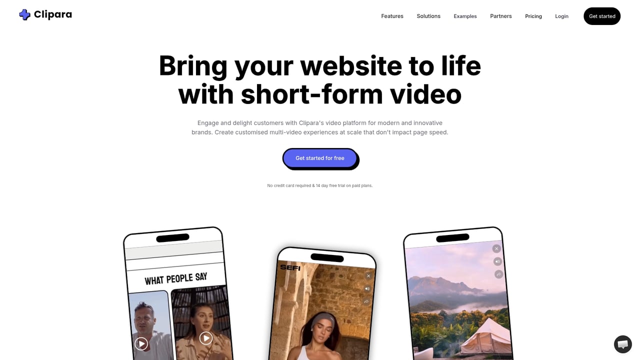 Screenshot of Clipara website