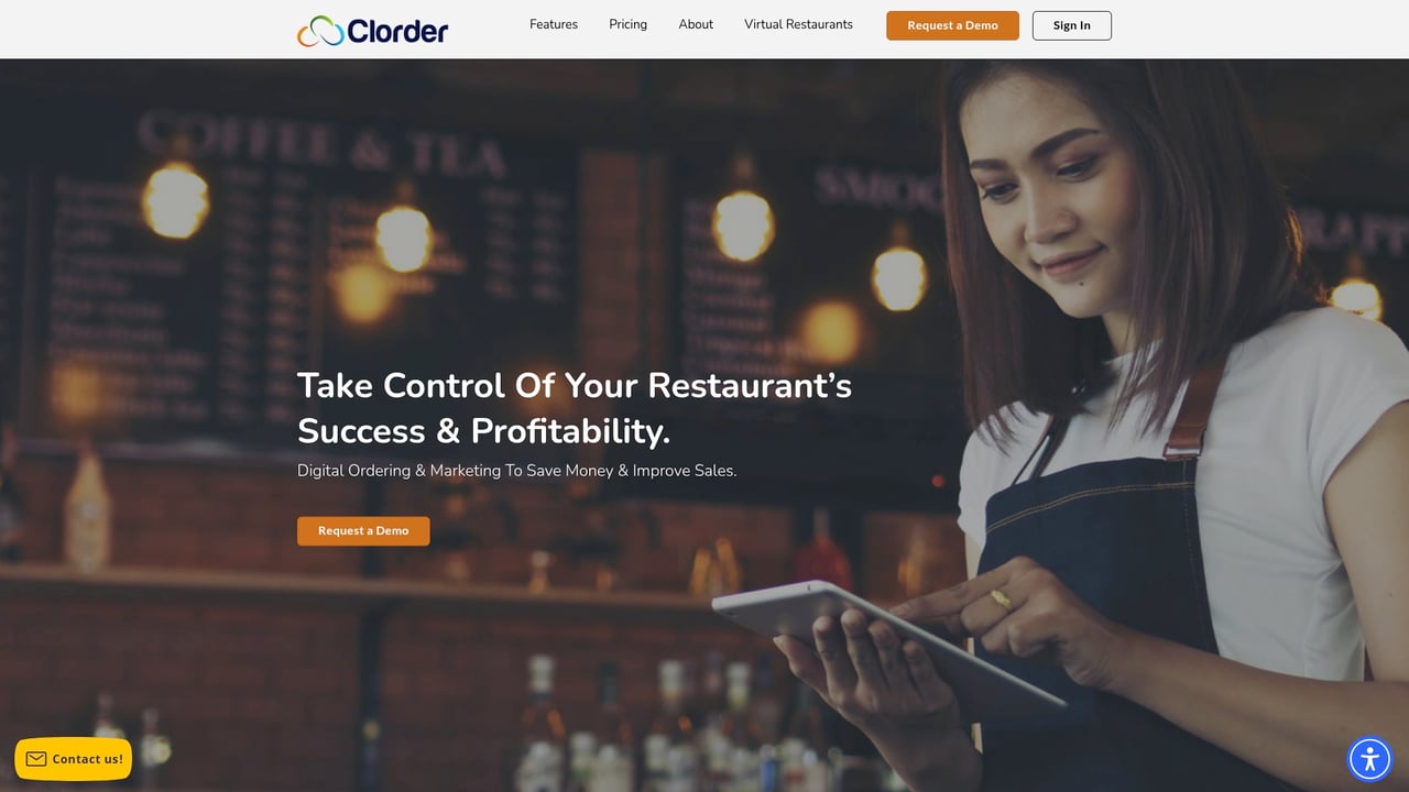Screenshot of Clorder website