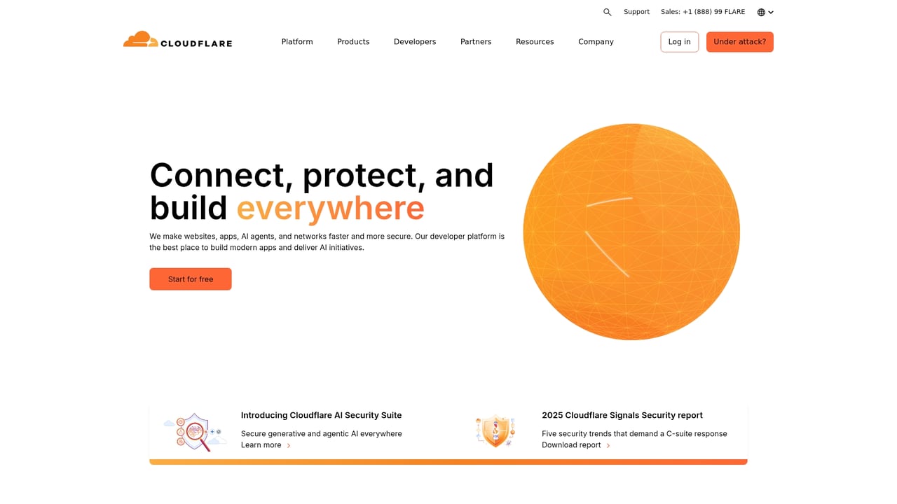 Screenshot of Cloudflare Browser Insights website