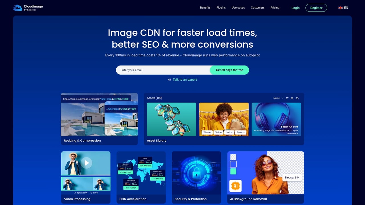 Screenshot of Cloudimage website