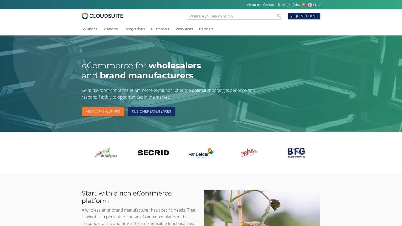 Screenshot of CloudSuite website