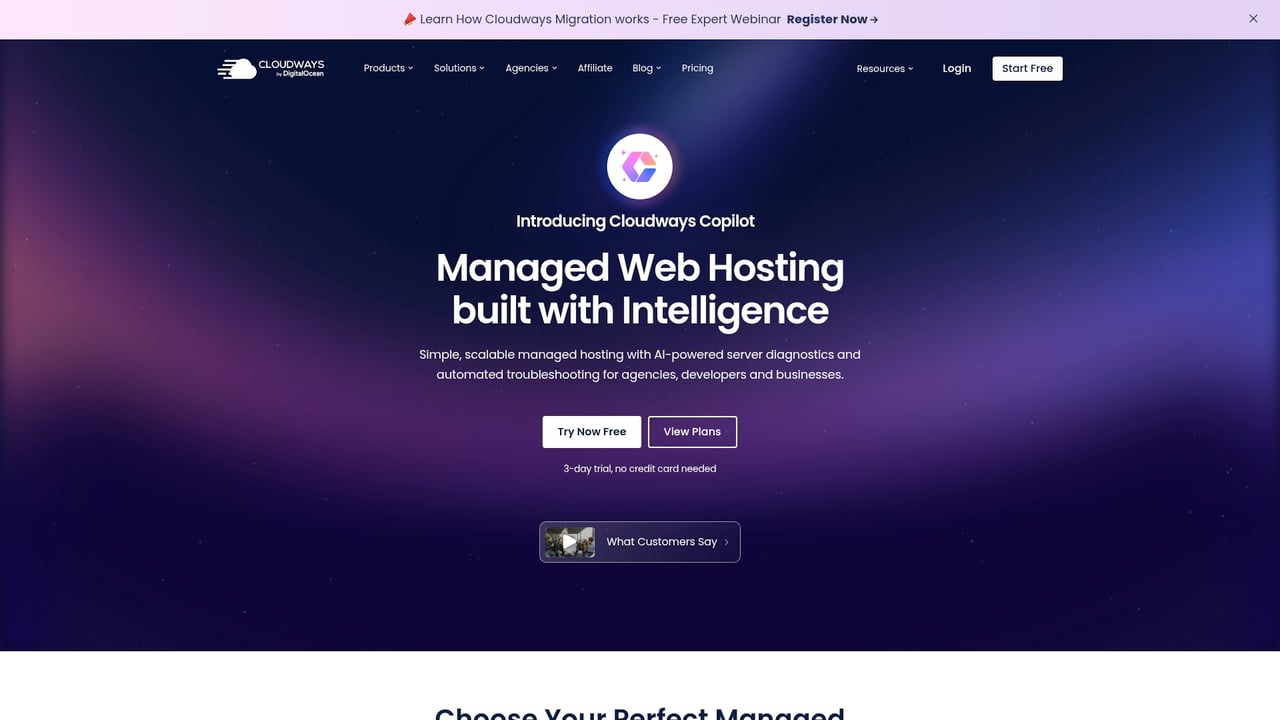 Screenshot of Cloudways website