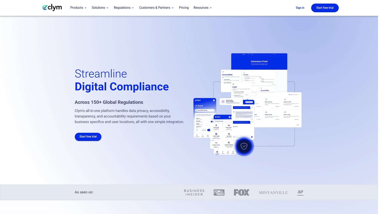 Screenshot of Clym website