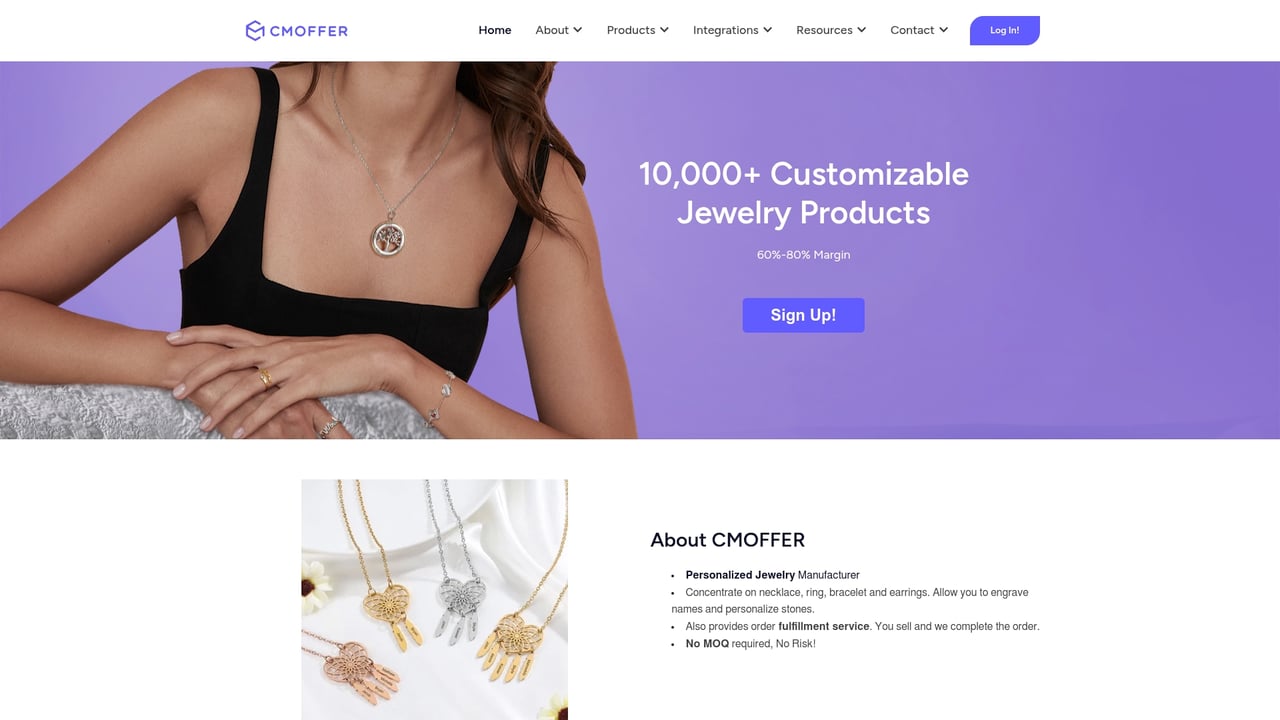 Screenshot of CMoffer website