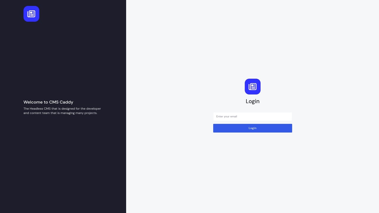 Screenshot of CMS Caddy website