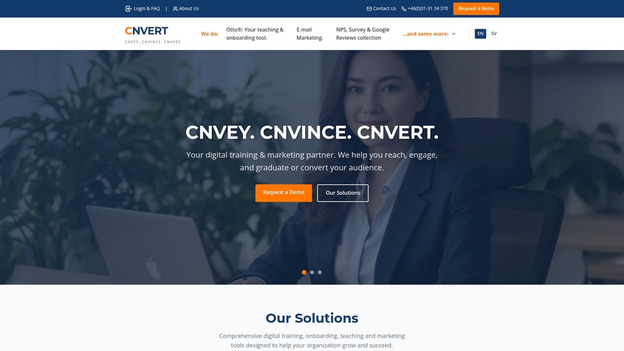 Screenshot of Cnvert website