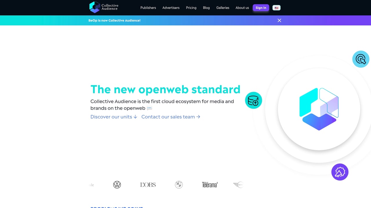 Screenshot of Collective Audience website