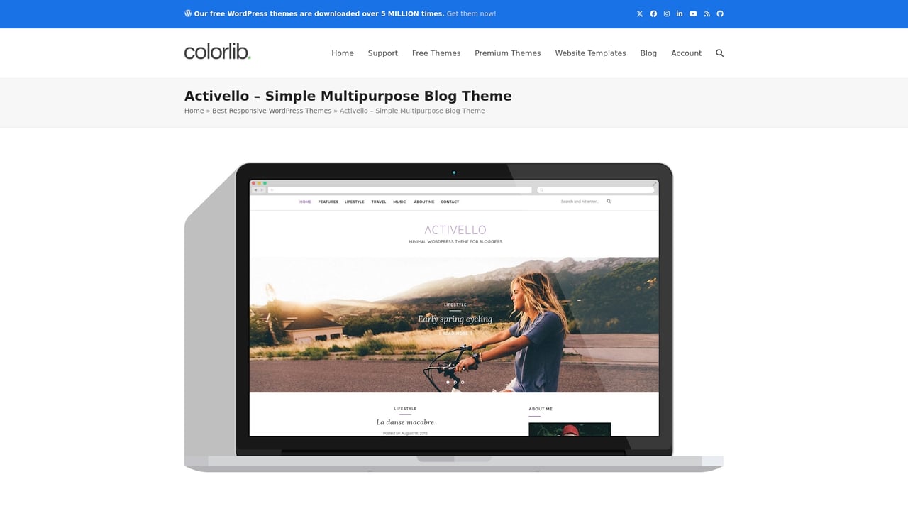 Screenshot of Colorlib Activello website