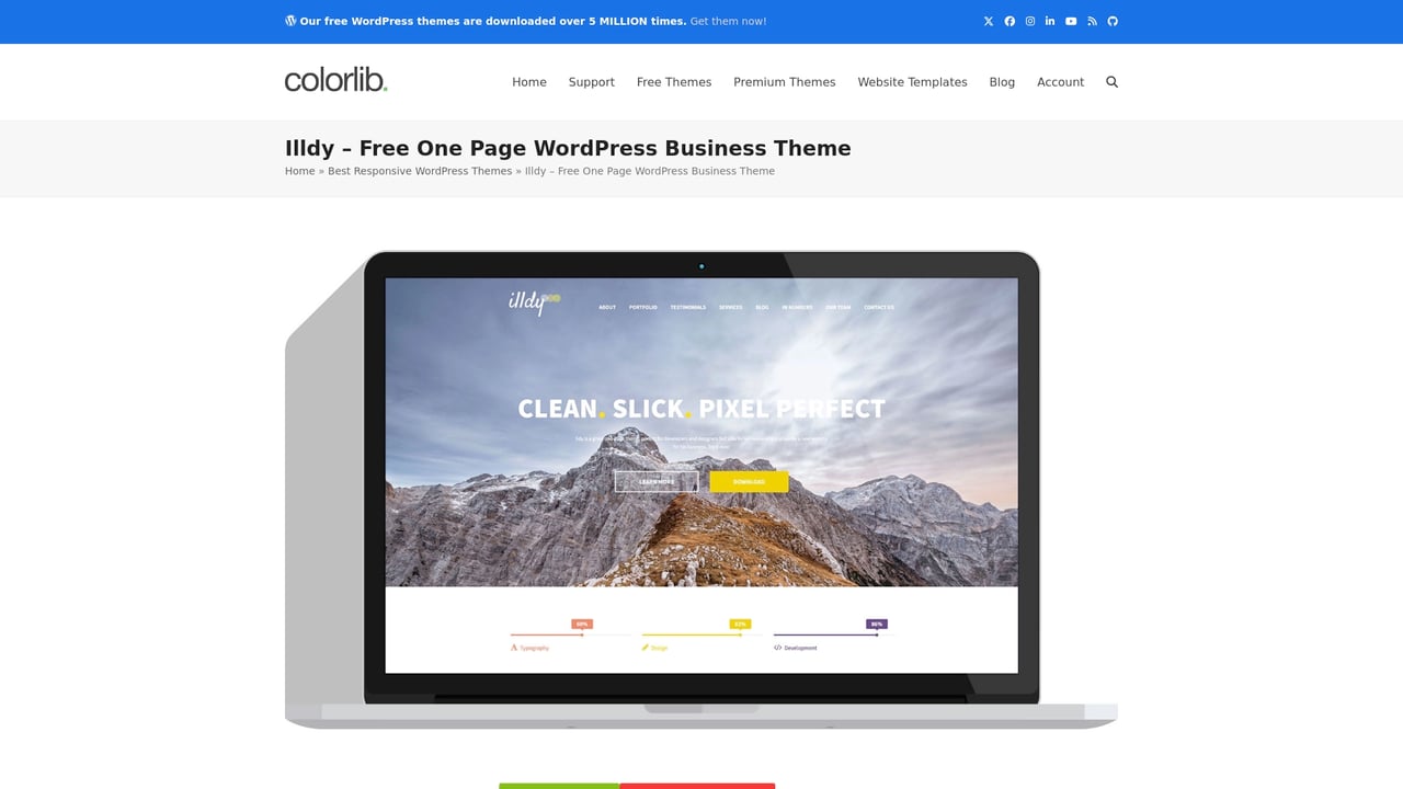 Screenshot of Colorlib Illdy website