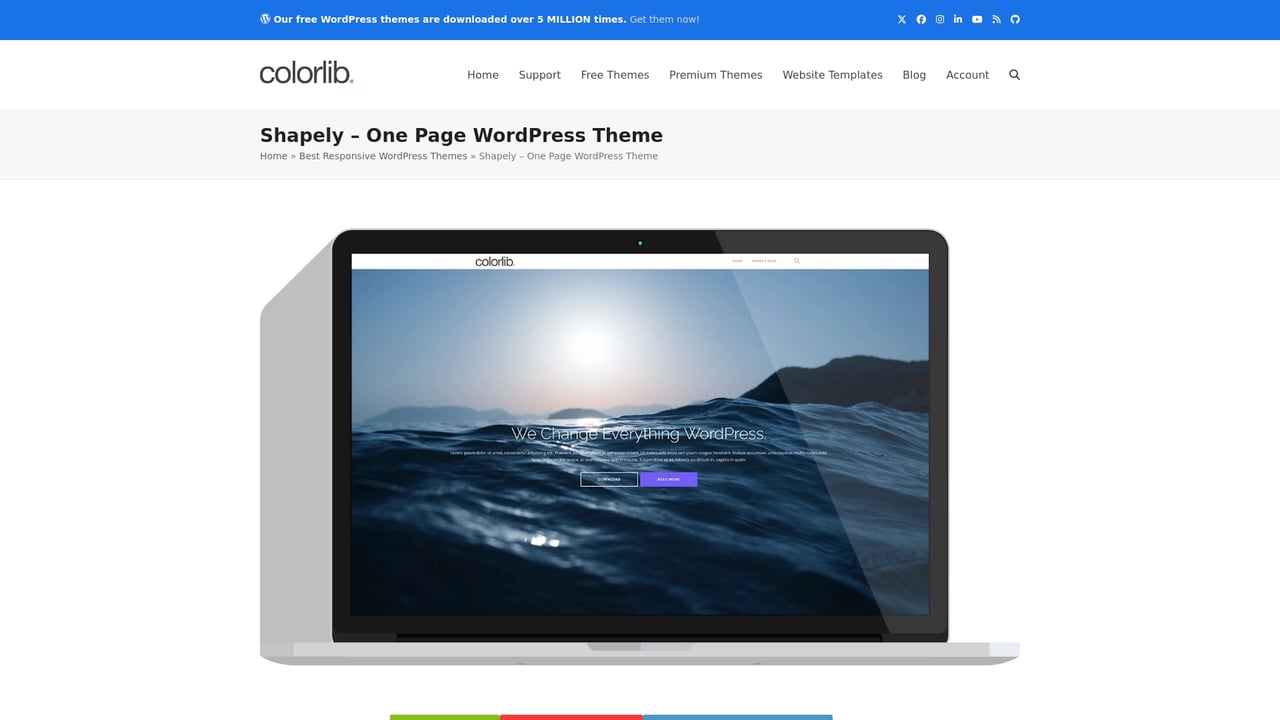 Screenshot of Colorlib Shapely website