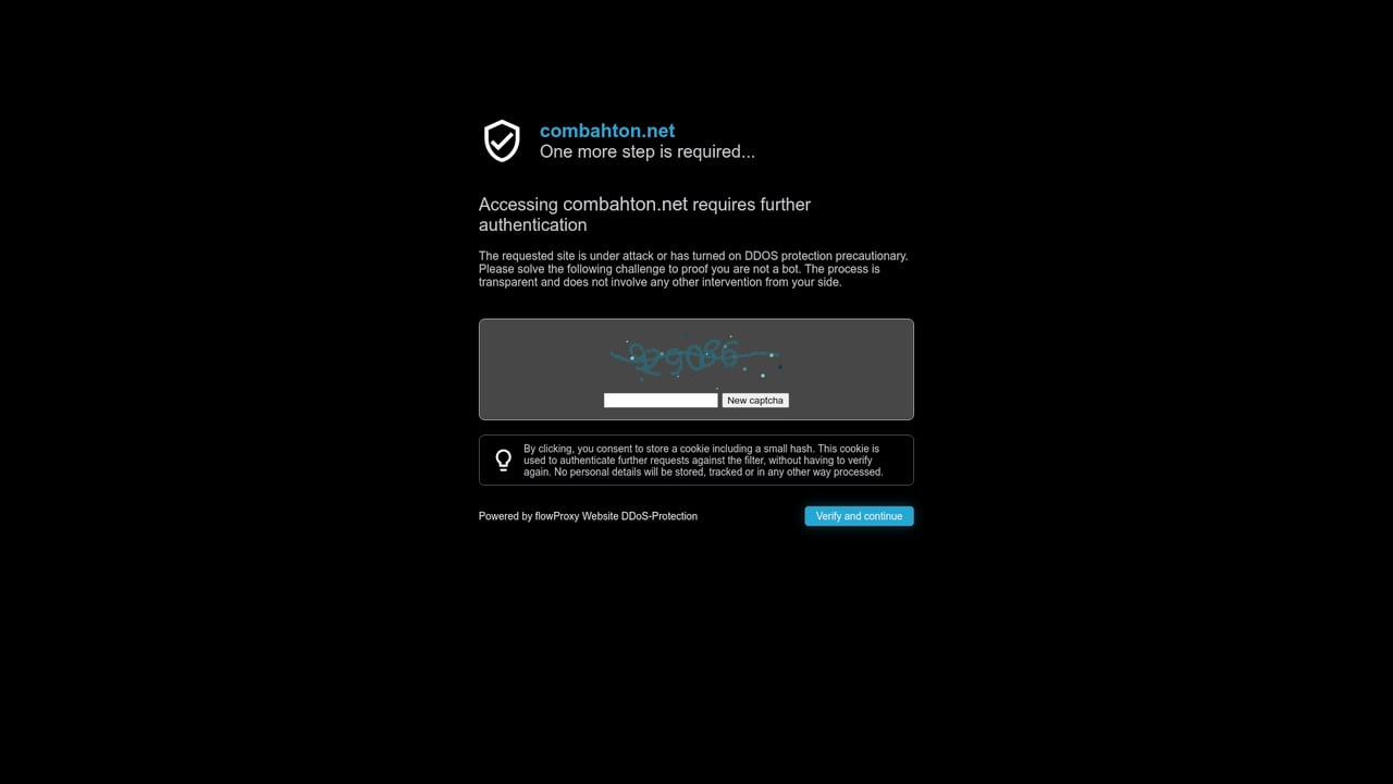 Screenshot of Combahton FlowShield website