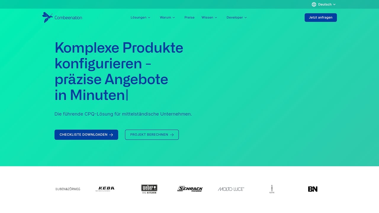 Screenshot of Combeenation website