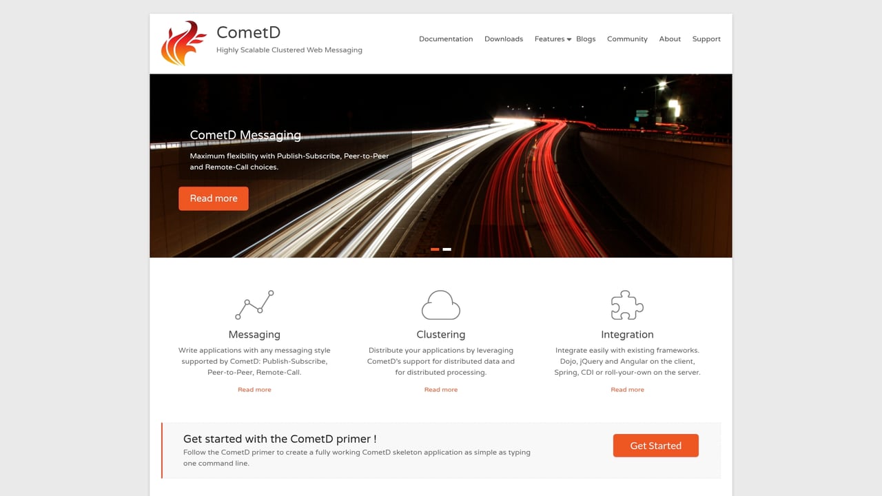 Screenshot of CometD website