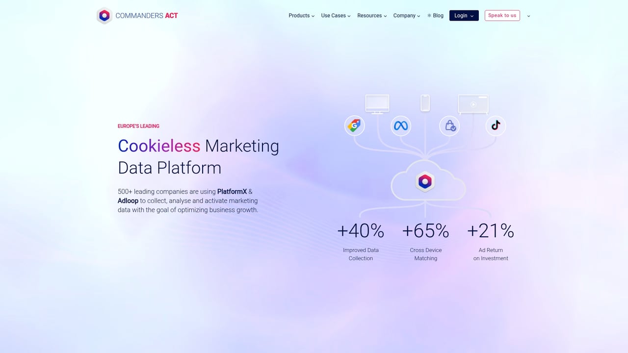 Screenshot of Commanders Act TagCommander website