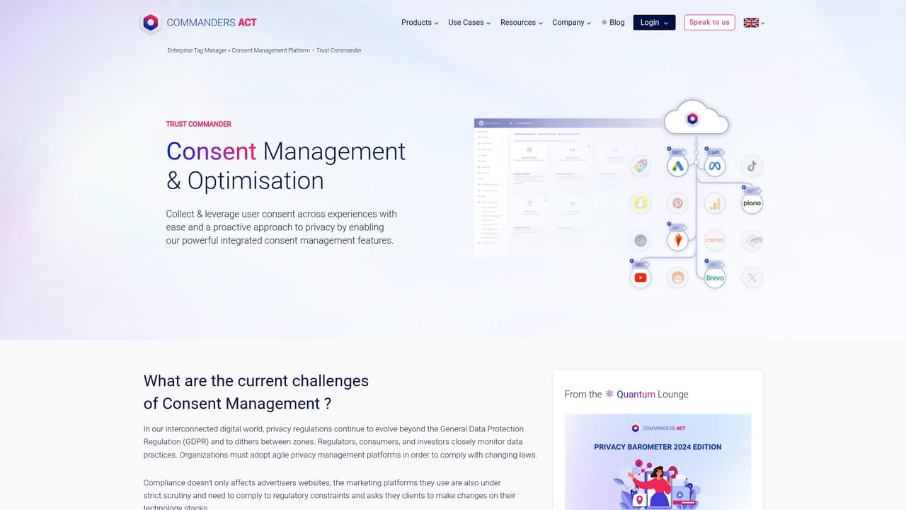 Screenshot of Commanders Act TrustCommander website