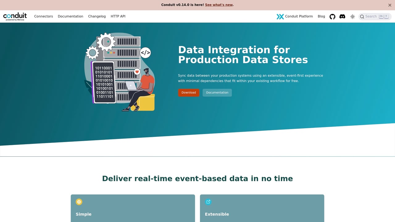 Screenshot of Conduit website