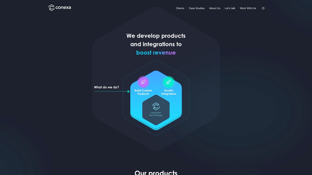 Screenshot of Conexa website