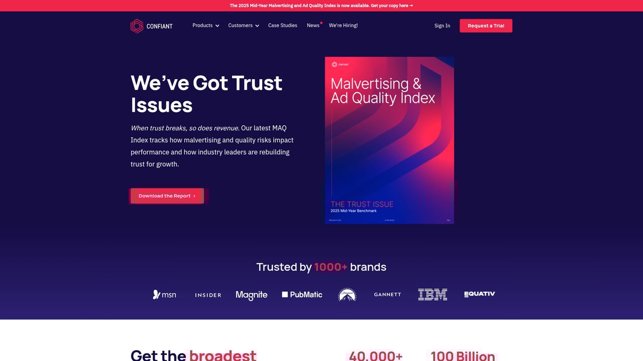 Screenshot of Confiant website