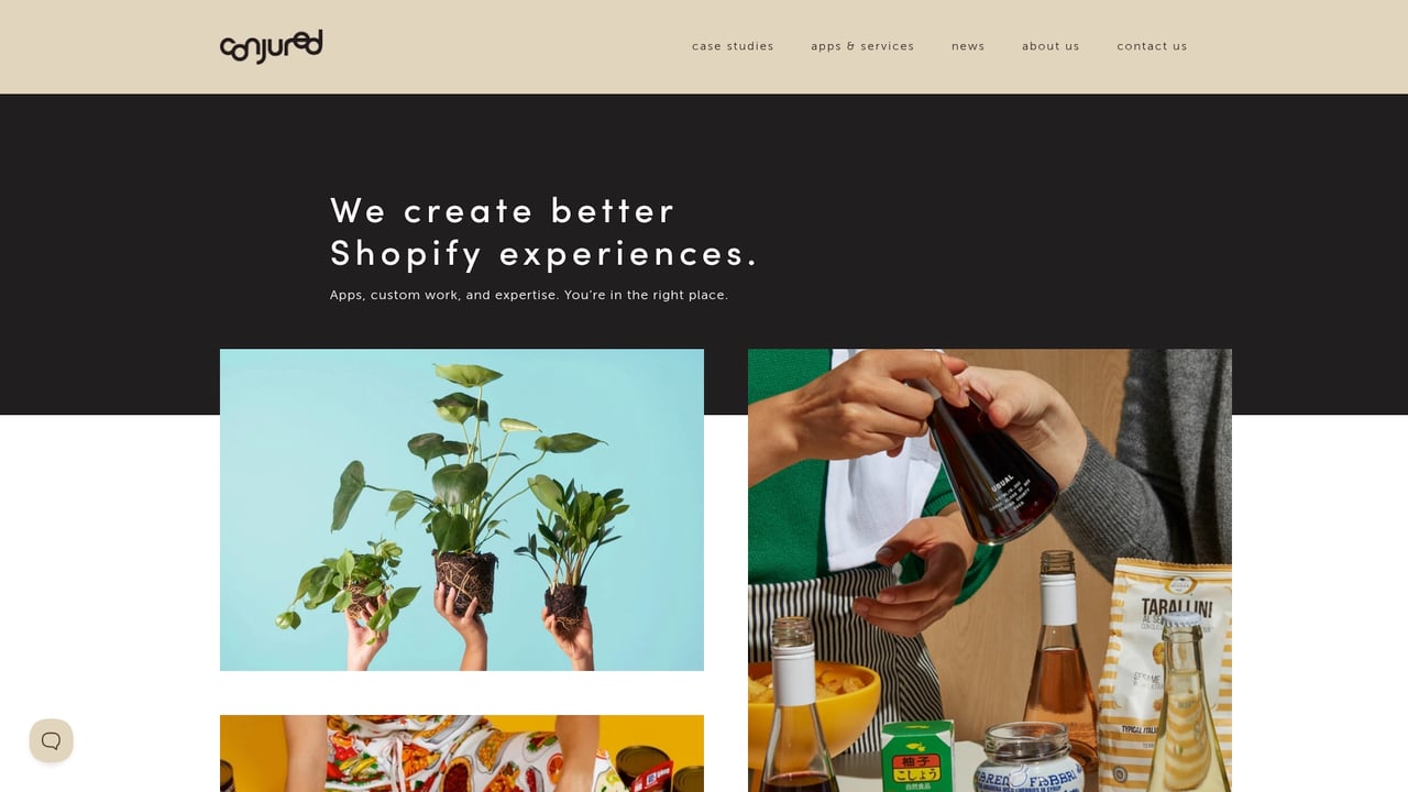 Screenshot of Conjured website