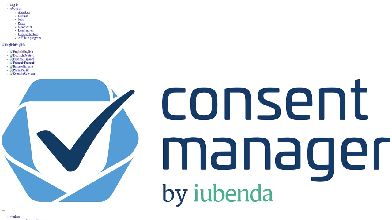Screenshot of Consent Manager website
