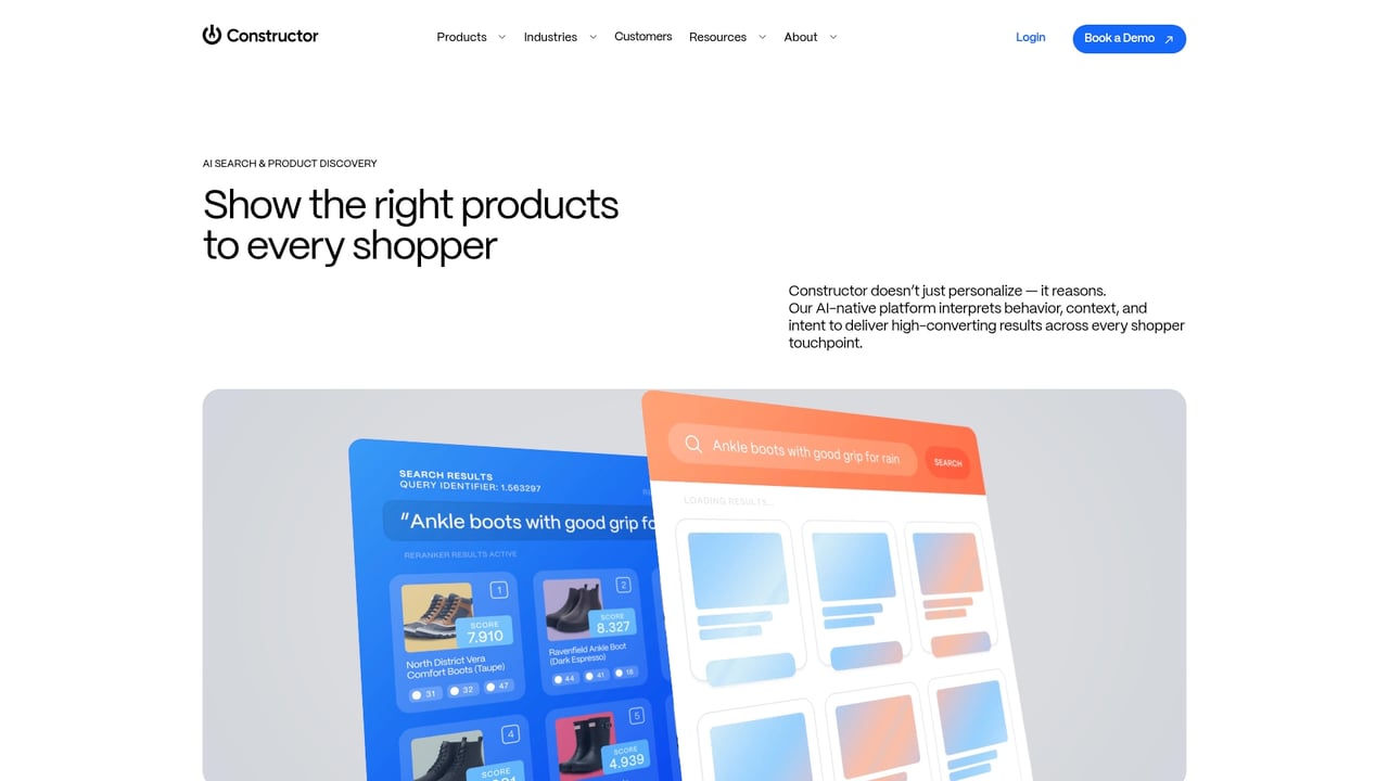Screenshot of Constructor website