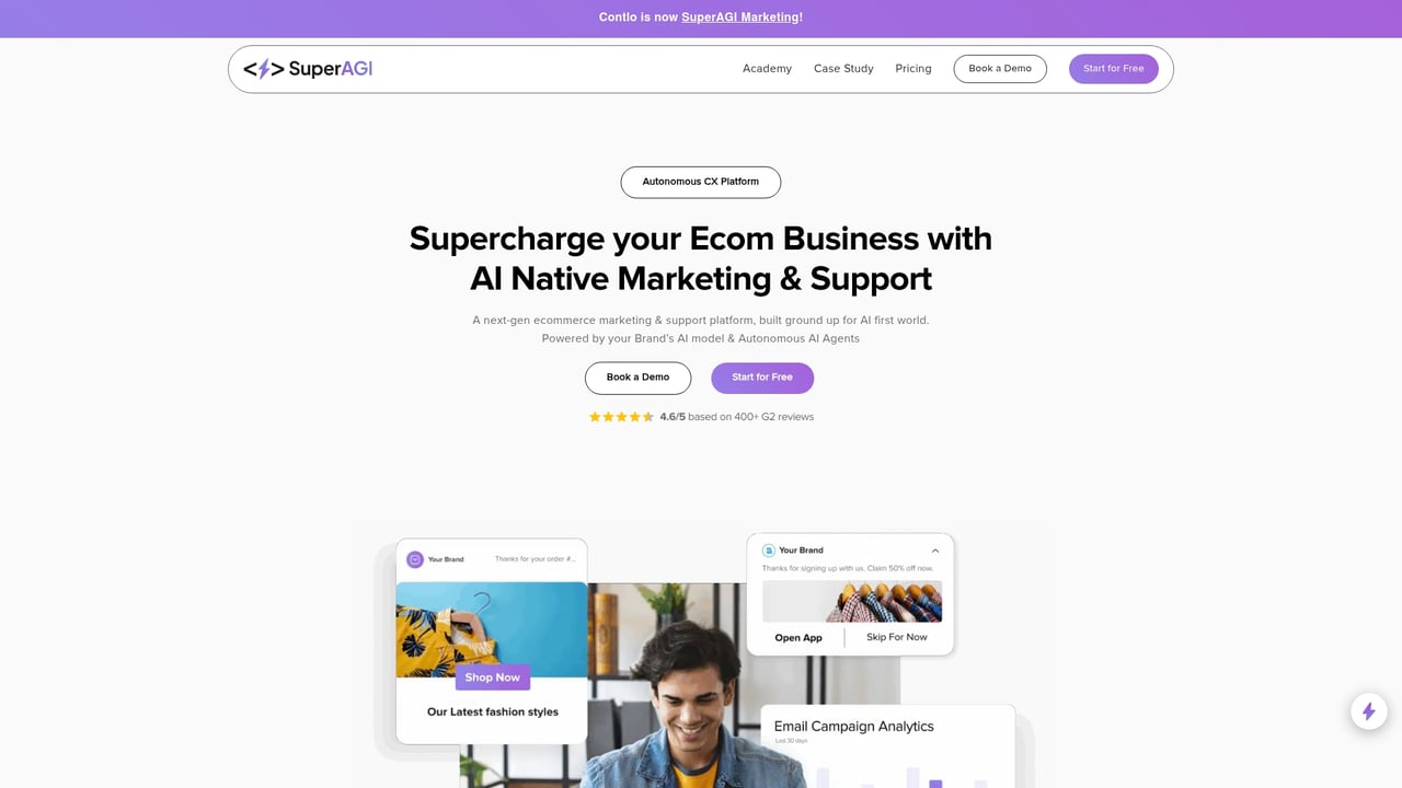 Screenshot of Contlo website