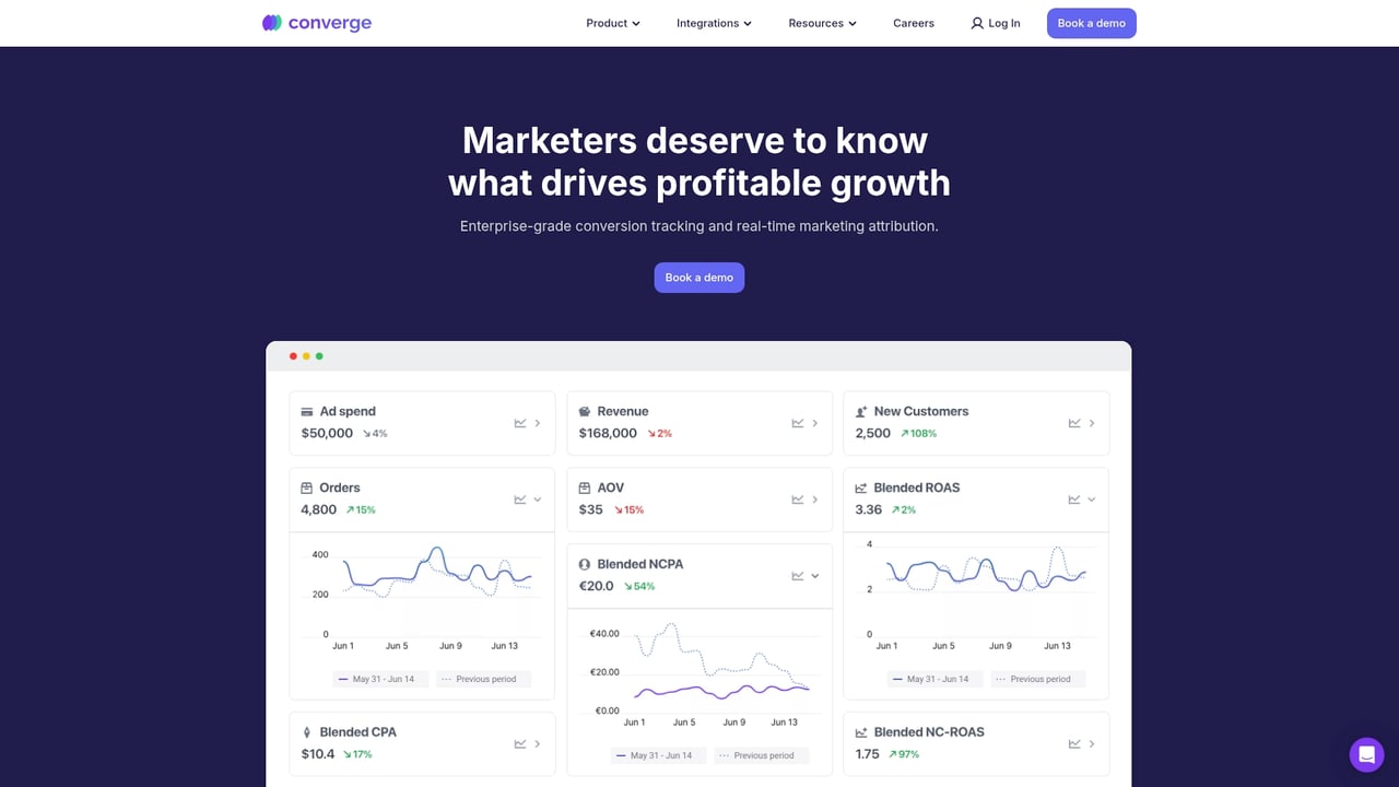 Screenshot of Converge website