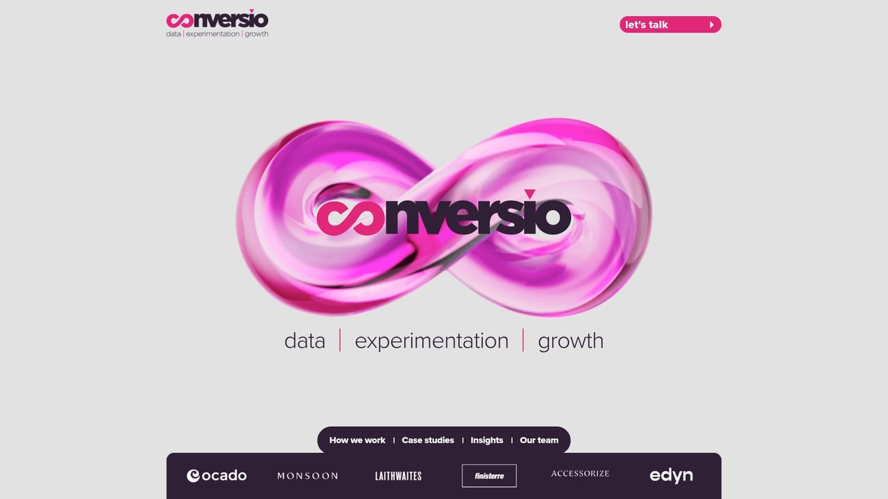 Screenshot of Conversio website