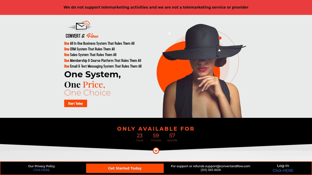 Screenshot of Convert and Flow website