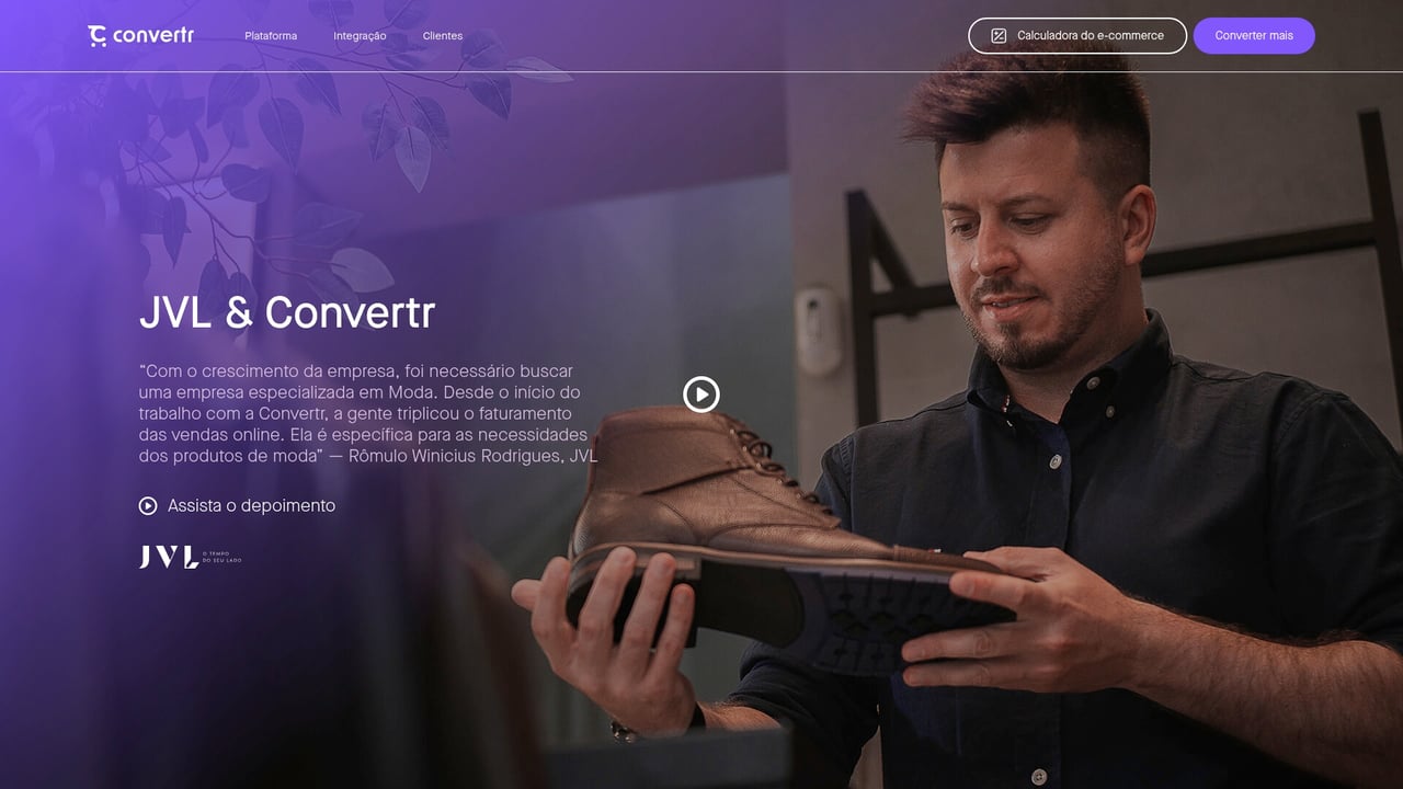 Screenshot of Convertr website