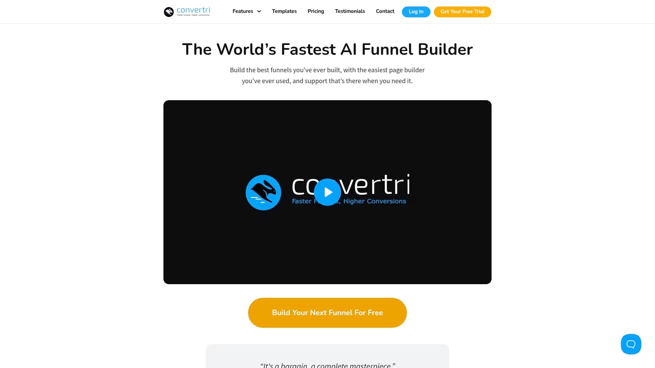 Screenshot of Convertri website