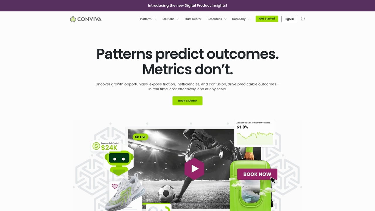 Screenshot of Conviva website