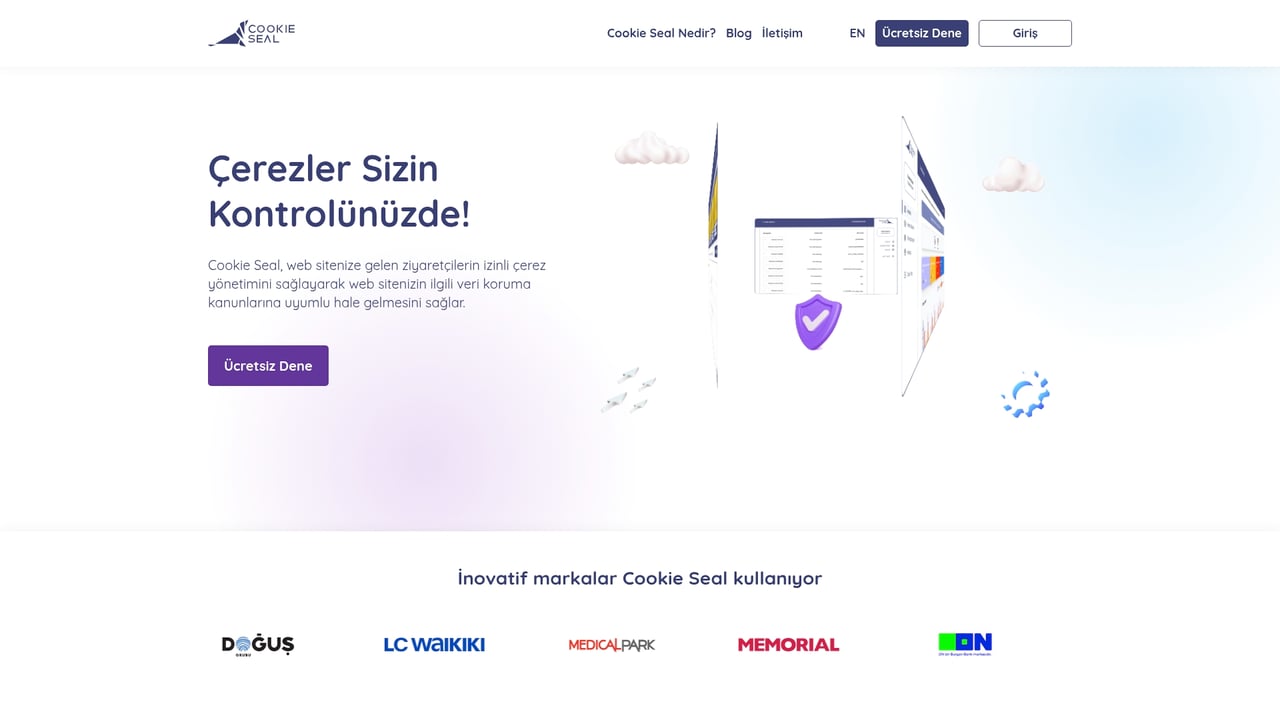 Screenshot of Cookie Seal website