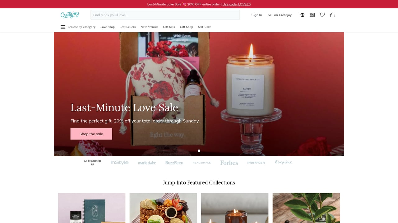 Screenshot of Cratejoy website