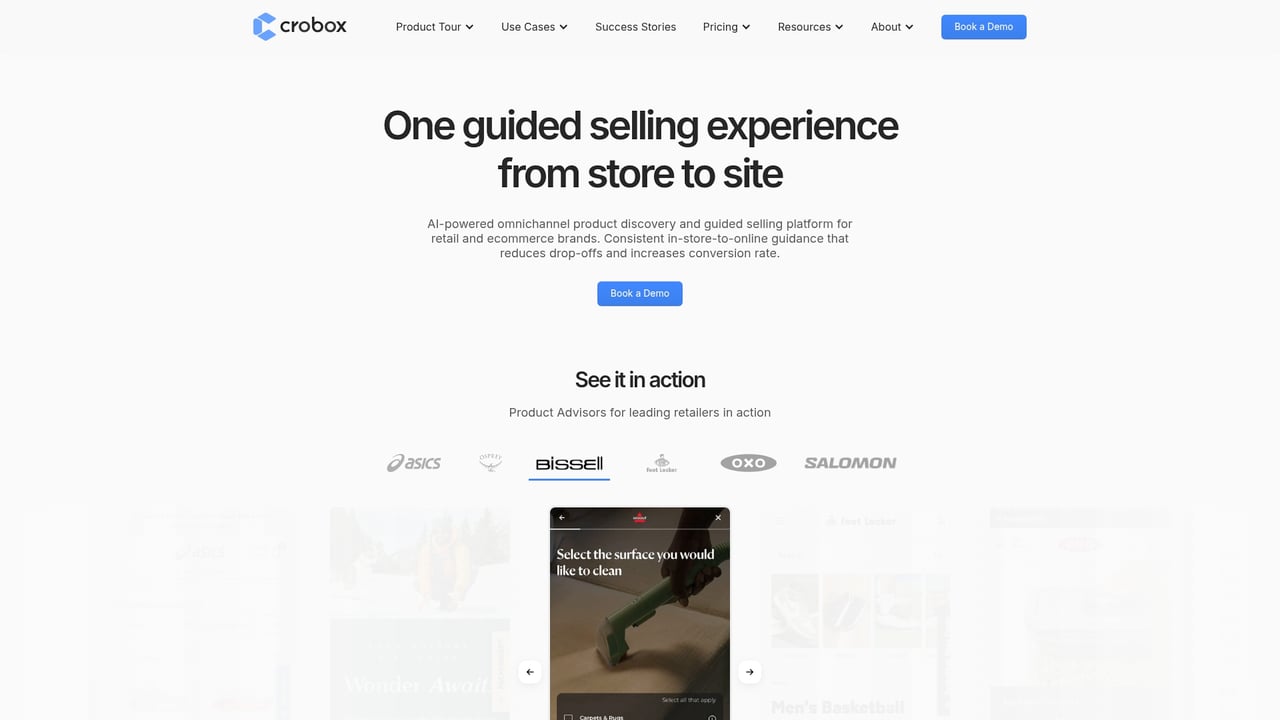 Screenshot of Crobox website