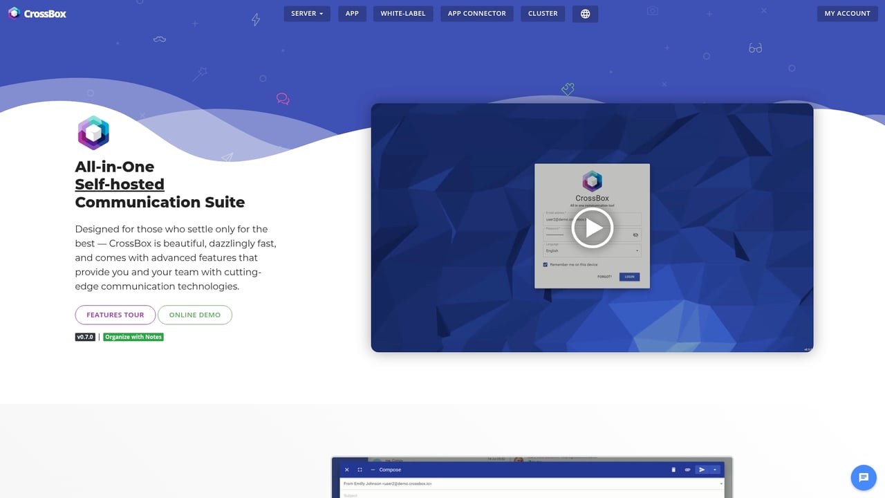 Screenshot of CrossBox website