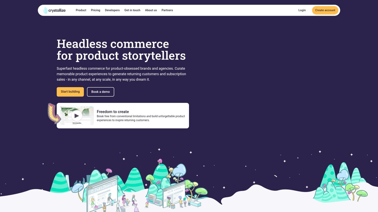 Screenshot of Crystallize website