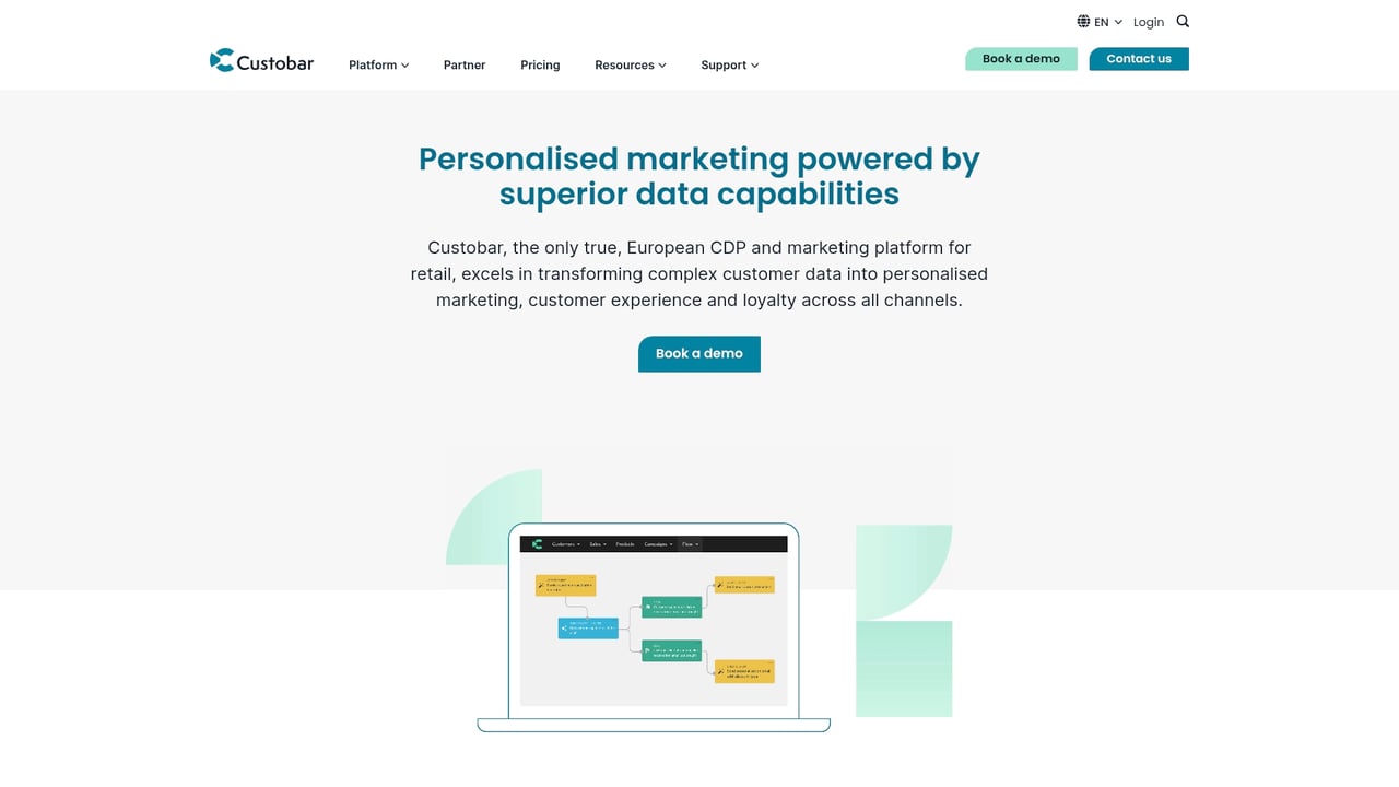 Screenshot of Custobar website
