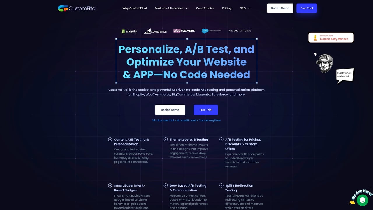 Screenshot of CustomFit website