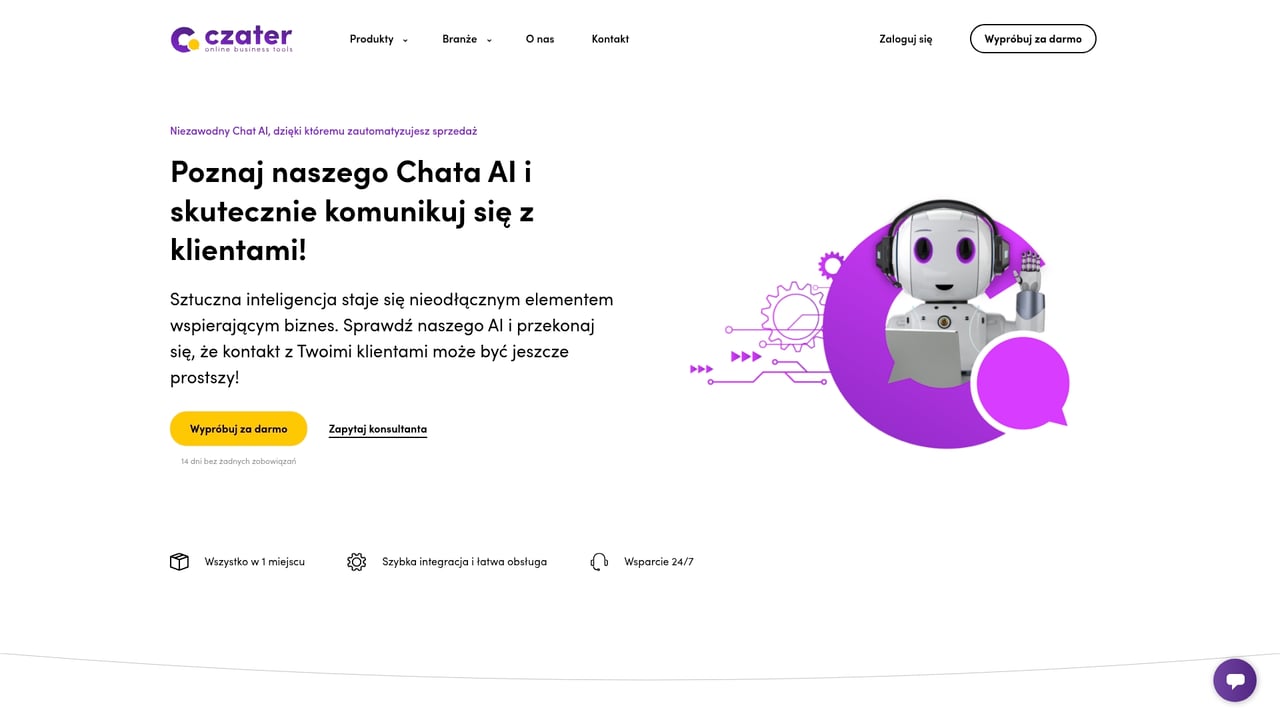 Screenshot of Czater website